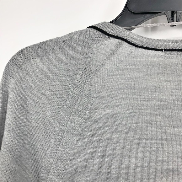 Halogen Womens Cardigan Small Gray Merino Wool Blend Button Front Knit Sweater - Picture 5 of 11